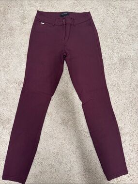 White House Black Market Slim Stretch Chinos in Burgundy